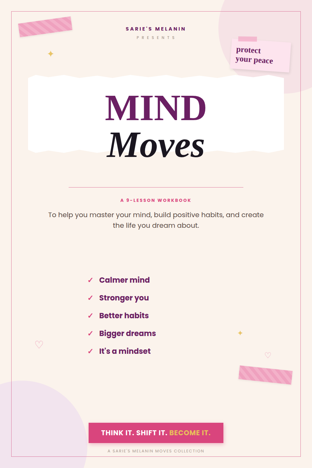 Mind Moves | Self-Care, Stress & Peace Digital Workbook