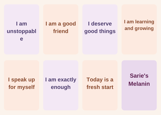 Confident Girl Affirmation Cards sheet 3